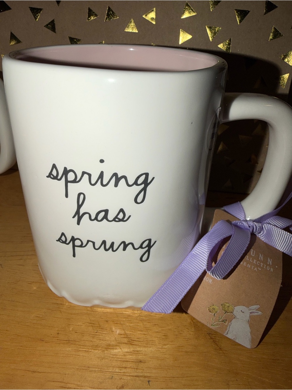 Rae Dunn White Mug - "spring has sprung”
